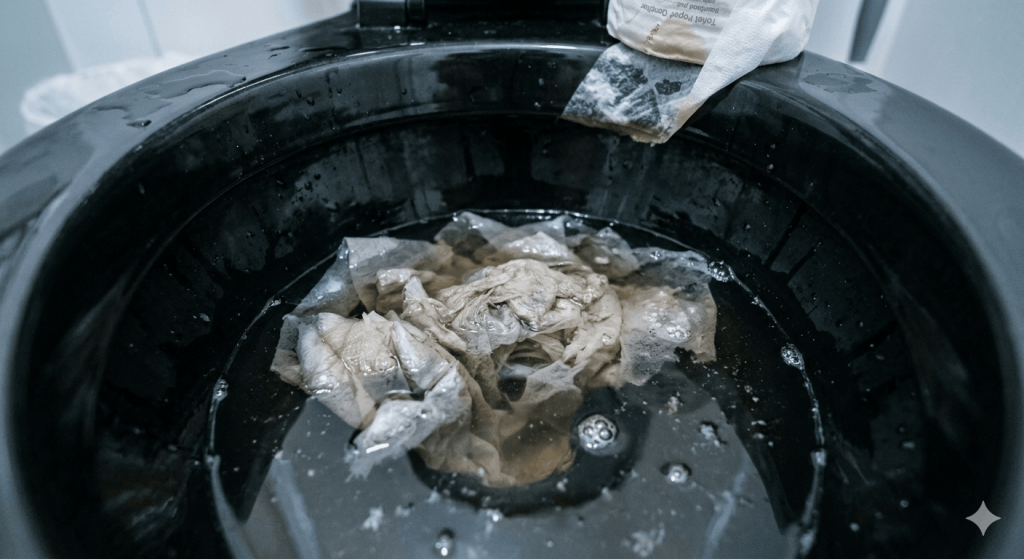 تصویر گرفتگی اگو و سیستم جمعاوری فاضلاب به دلیل ریختن دستمال کاغذی داخل روشویی
